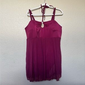Magenta Halter Swim Dress